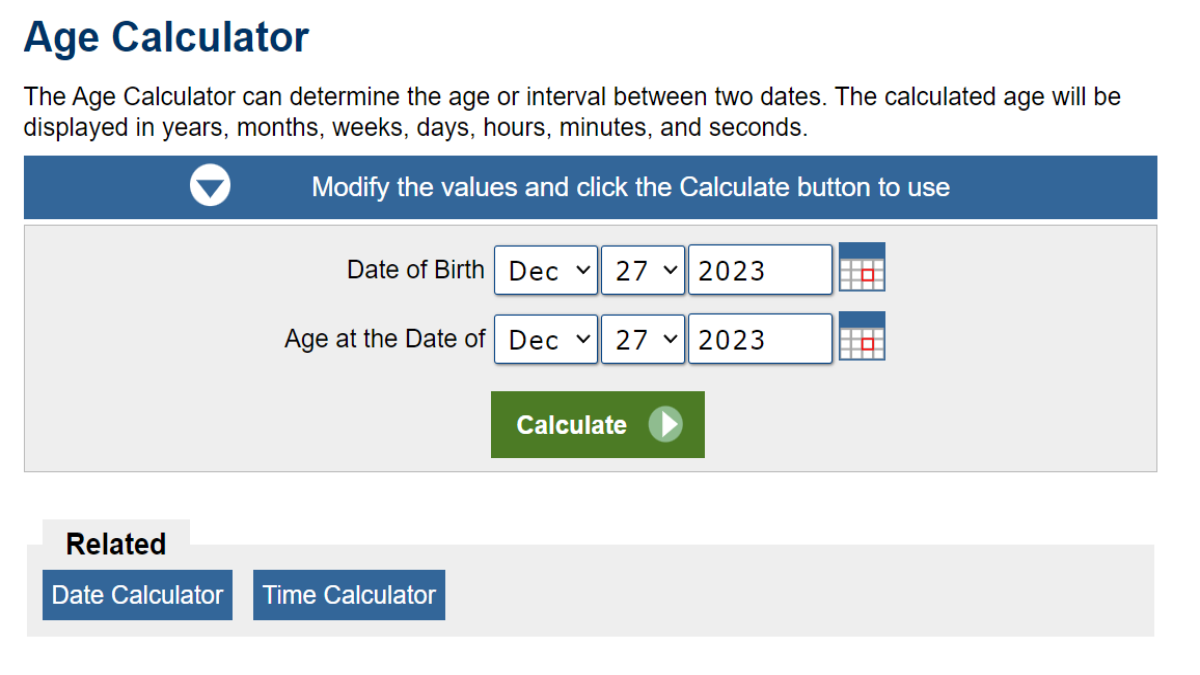 Age Calculator 2024